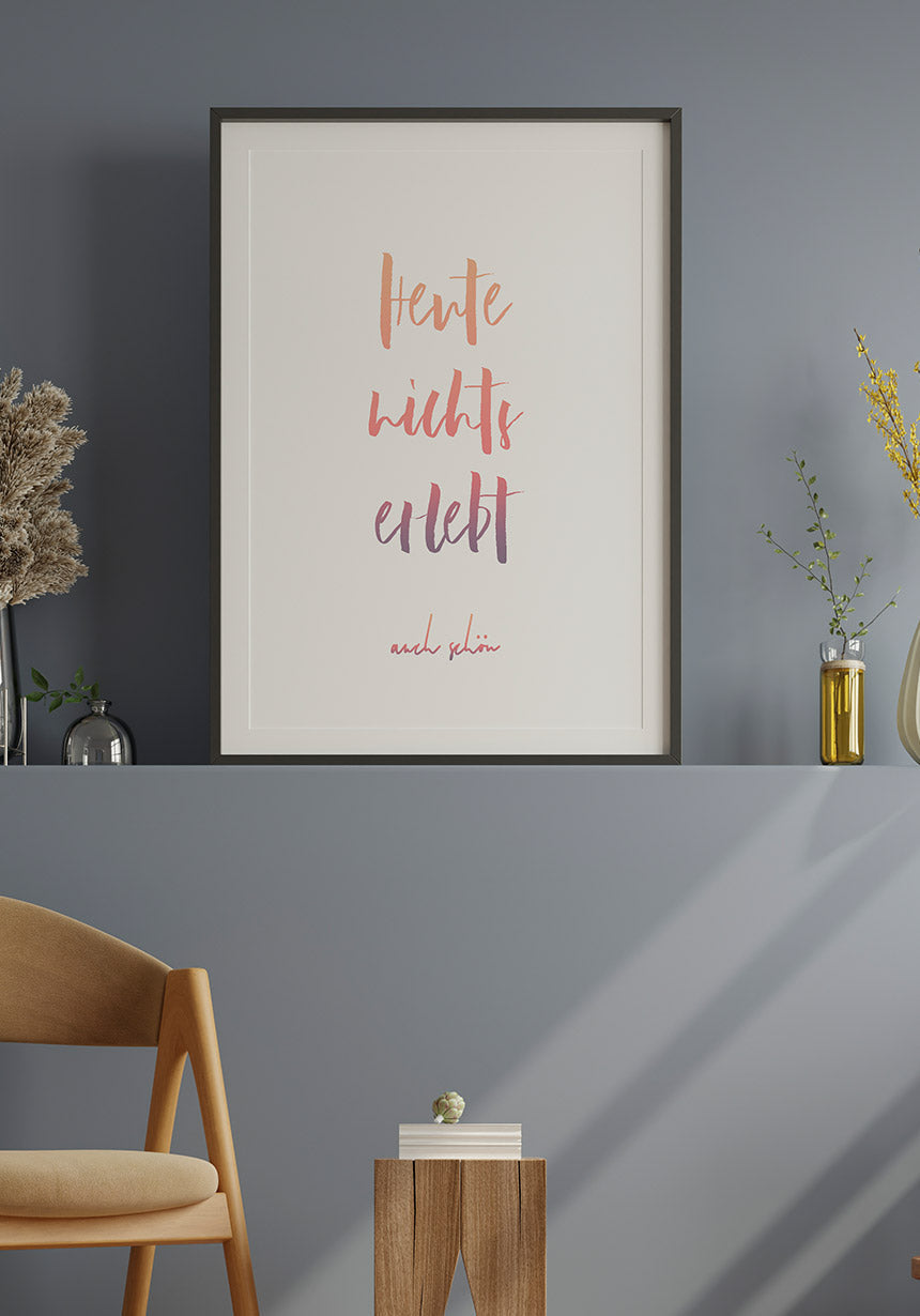 Poster today nothing experiences beautiful in front of grey wall