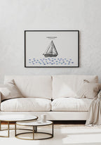 Personalisierbares Fingerabdruck-Poster Boot Hochzeitsgeschenk