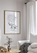 Personalisierbares Fingerabdruck-Poster Elefant zur Hochzeit