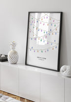 Poster Hochzeit Fingerabdrucke Girlande für Zuhause