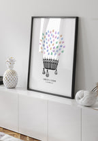 Personalisierbares Fingerabdruck-Poster Heißluftballon
