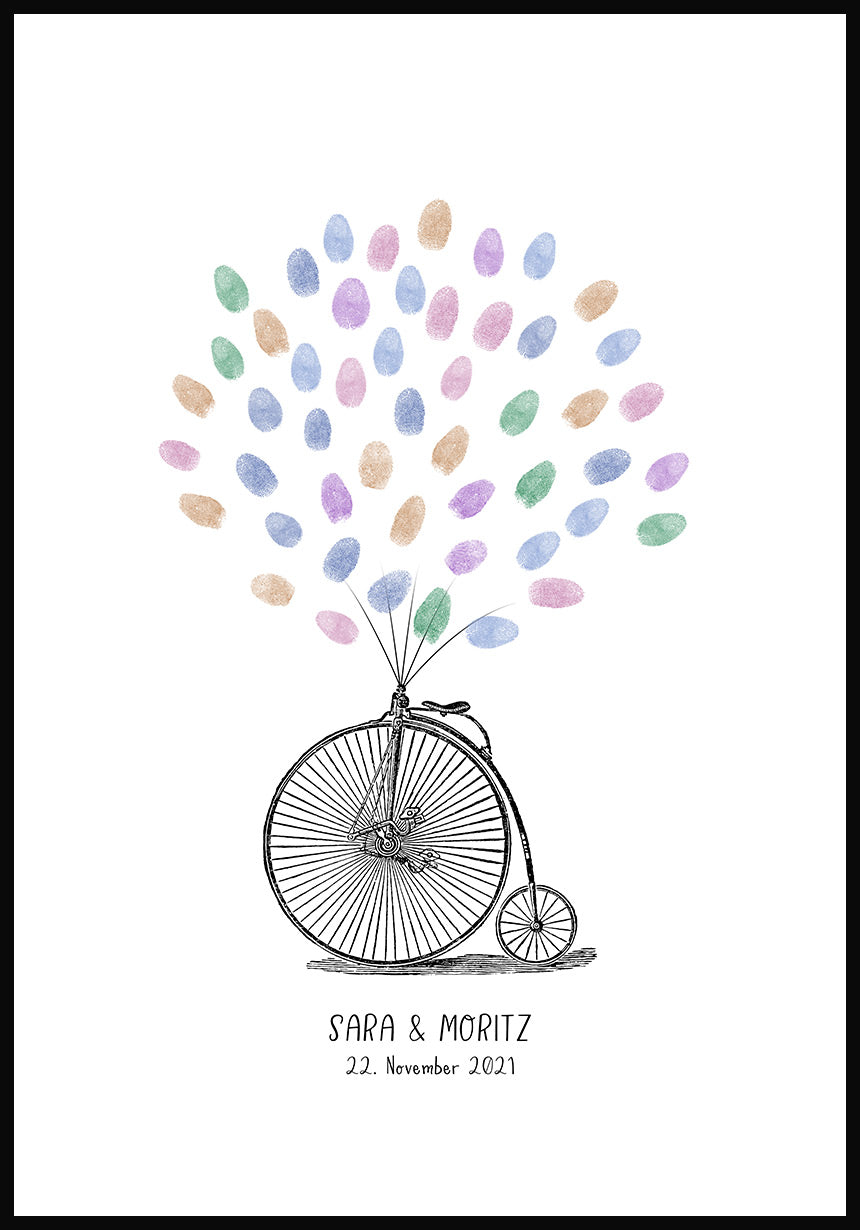 Personalisierbares Fingerabdruck-Poster Hochrad