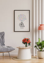 Personalisierbares Fingerabdruck-Poster Hochrad als Geschenk