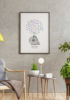 Personalisierbares Fingerabdruck-Poster Hochrad im Bilderrahmen