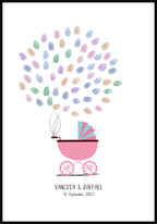 Personalisierbares Fingerabdruck-Poster Kinderwagen
