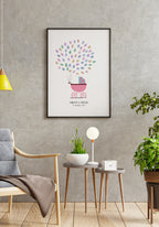 Personalisierbares Fingerabdruck-Poster Kinderwagen Gästebuch