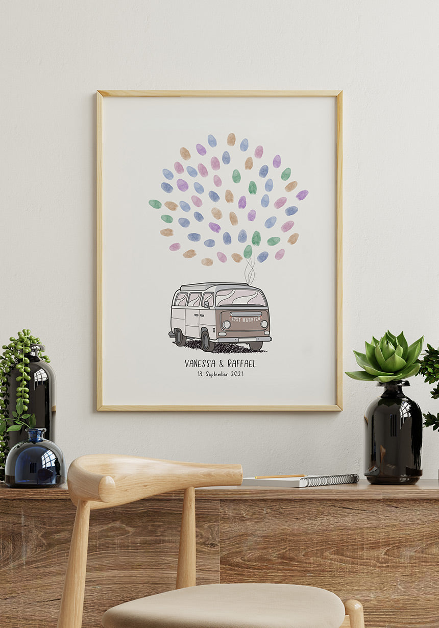Personalisierbares Fingerabdruck-Poster Van Bilderrahmen