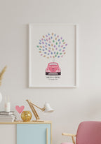 Personalisierbares Fingerabdruck-Poster Auto Hochzteitsgeschenk