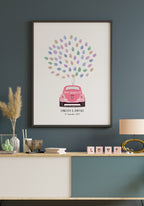 Personalisierbares Fingerabdruck-Poster Auto Verheiratet