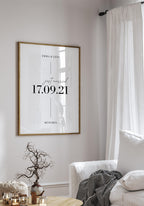 Just Married Poster zur Hochzeit personalisiert