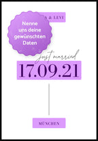 Just Married Poster zur Hochzeit Daten