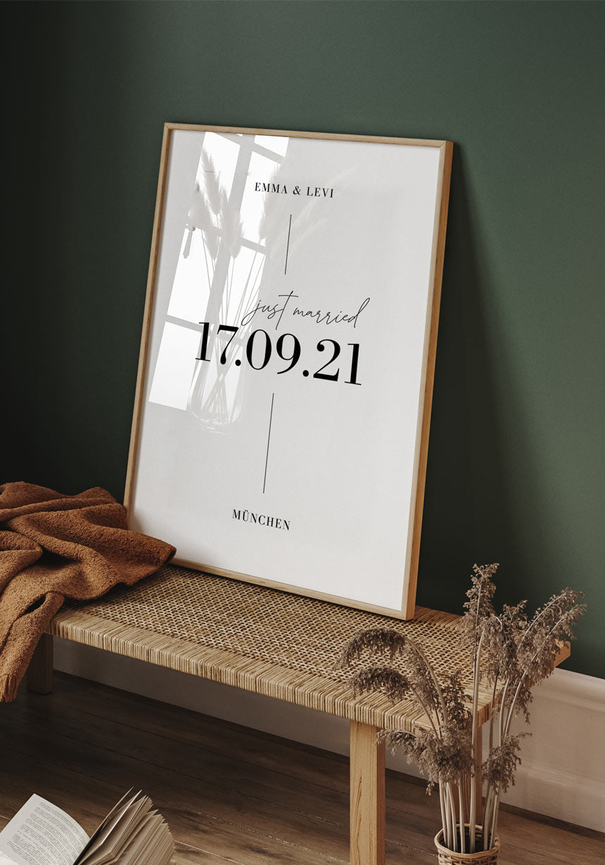 Just Married Wedding Poster