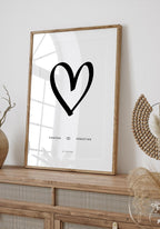 Wedding Heart Names Date Poster