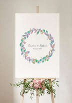Personalisierbares Fingerabdruck Poster Kranz zur Hochzeit