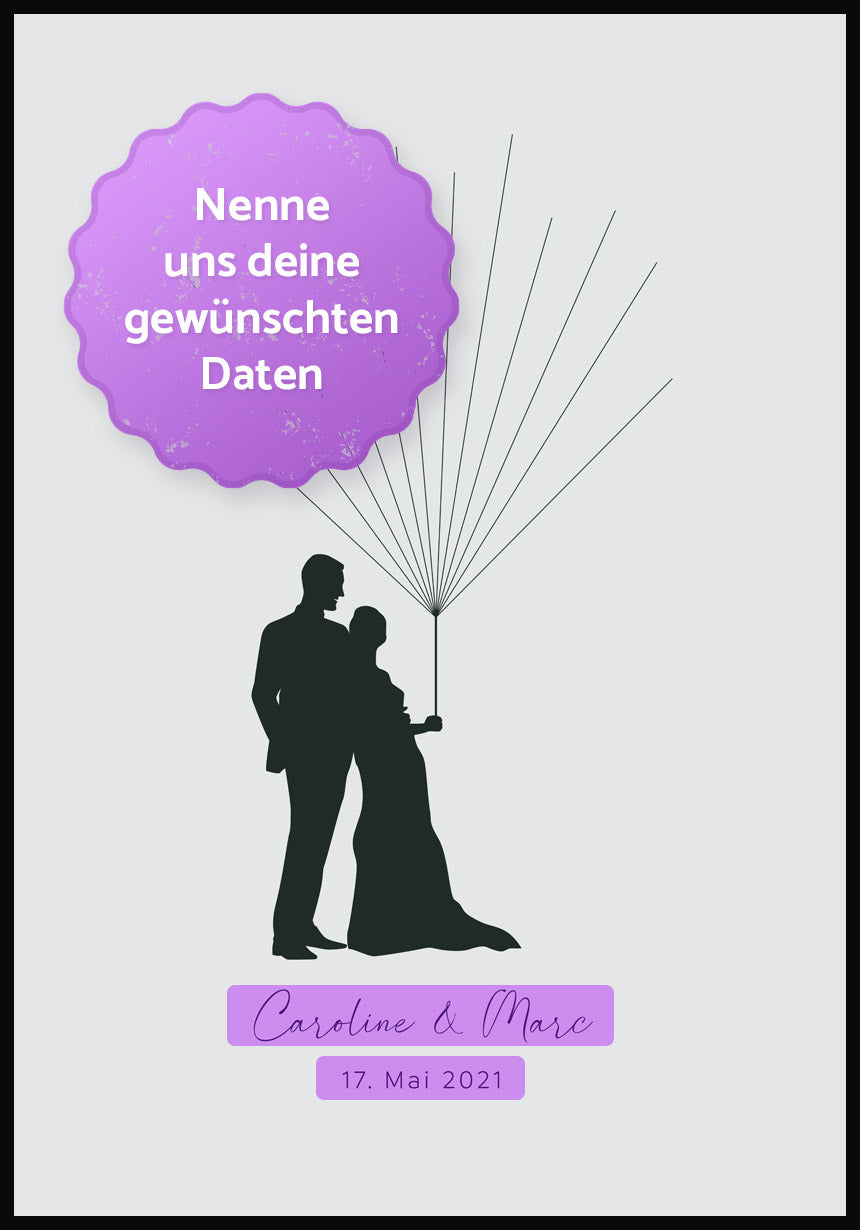 Personalisierbares Fingerabdruck-Poster mit Luftballons personalisierbare Fläche