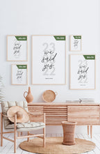 Hochzeitsposter 'we said yes' mit Datum und Namen Postergrößen
