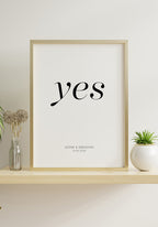 Yes personalisierbares Poster schönes Hochzeitsposter