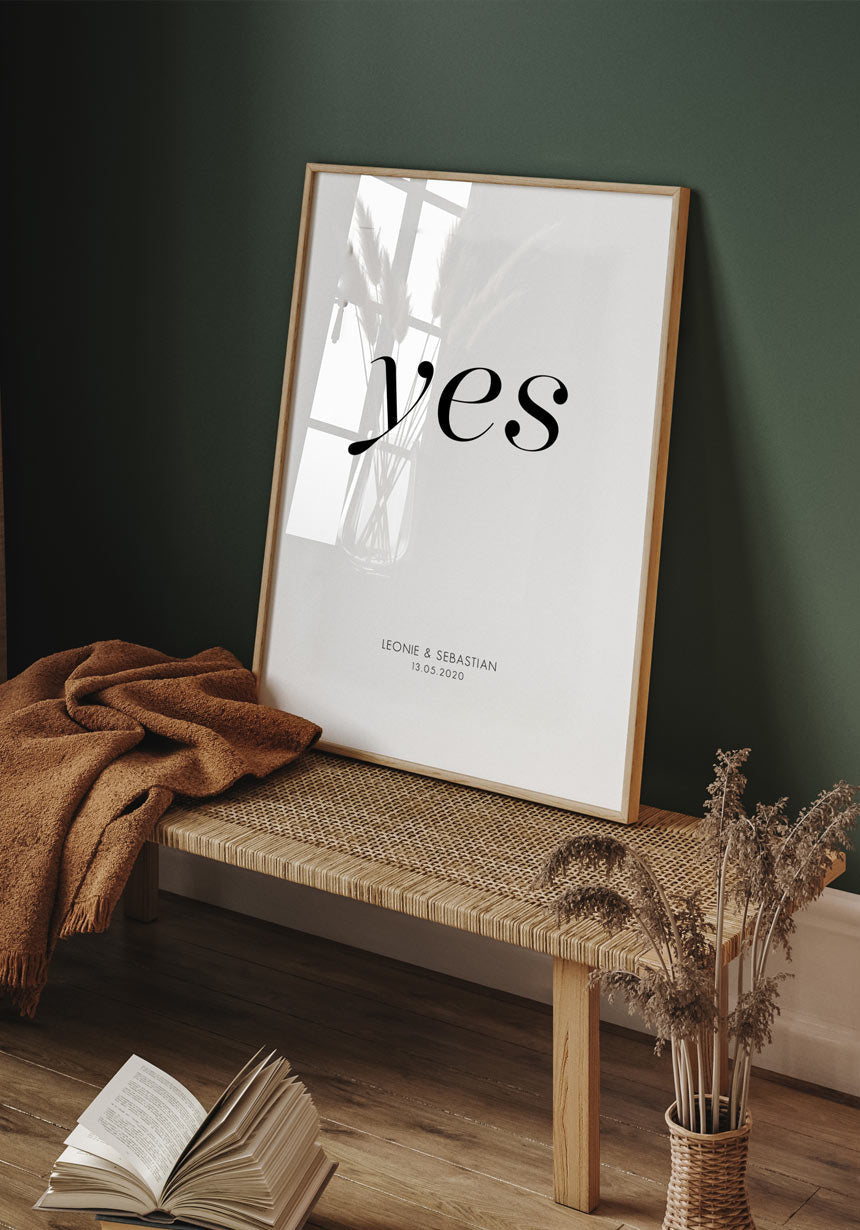 Yes personalisierbares Poster für Hochzeit