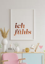 banner poster I feel pink in the living room
