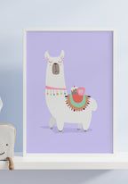 Poster Illustration Alpaka with white frame