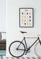 Poster Illustration Beer Types Overview in the living room