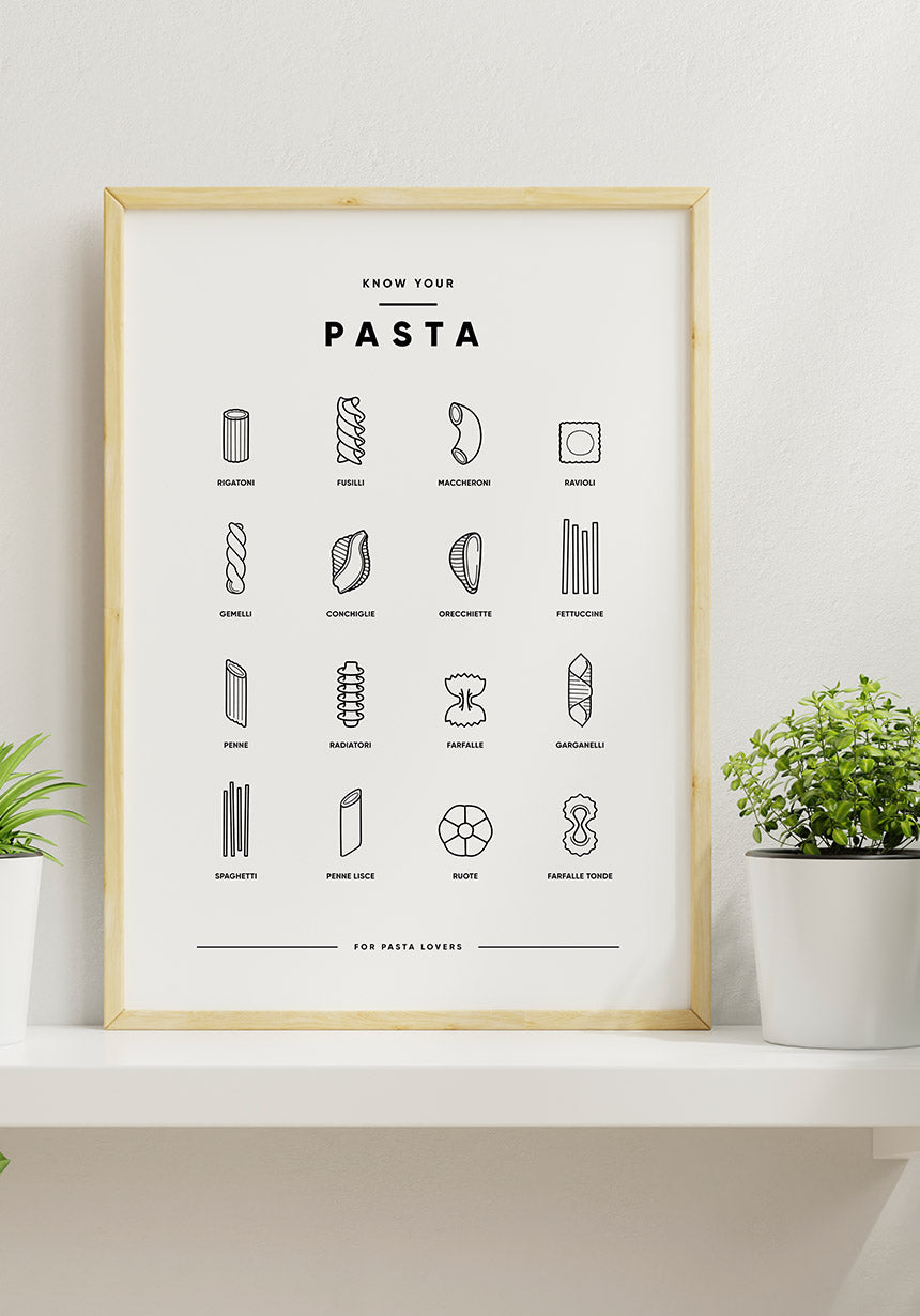 Poster Illustration Pasta scenes on wall