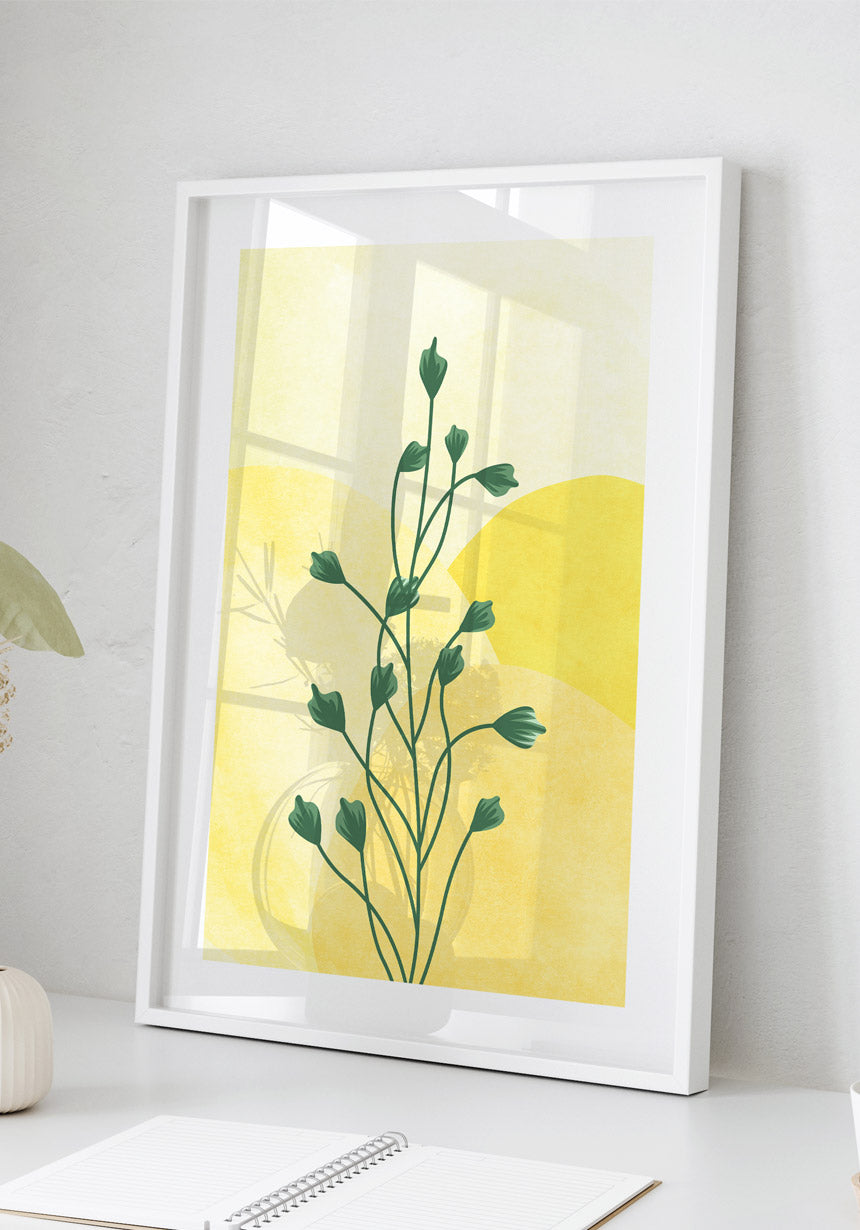 Poster Illustration Green Plant No. 1 on the white wall
