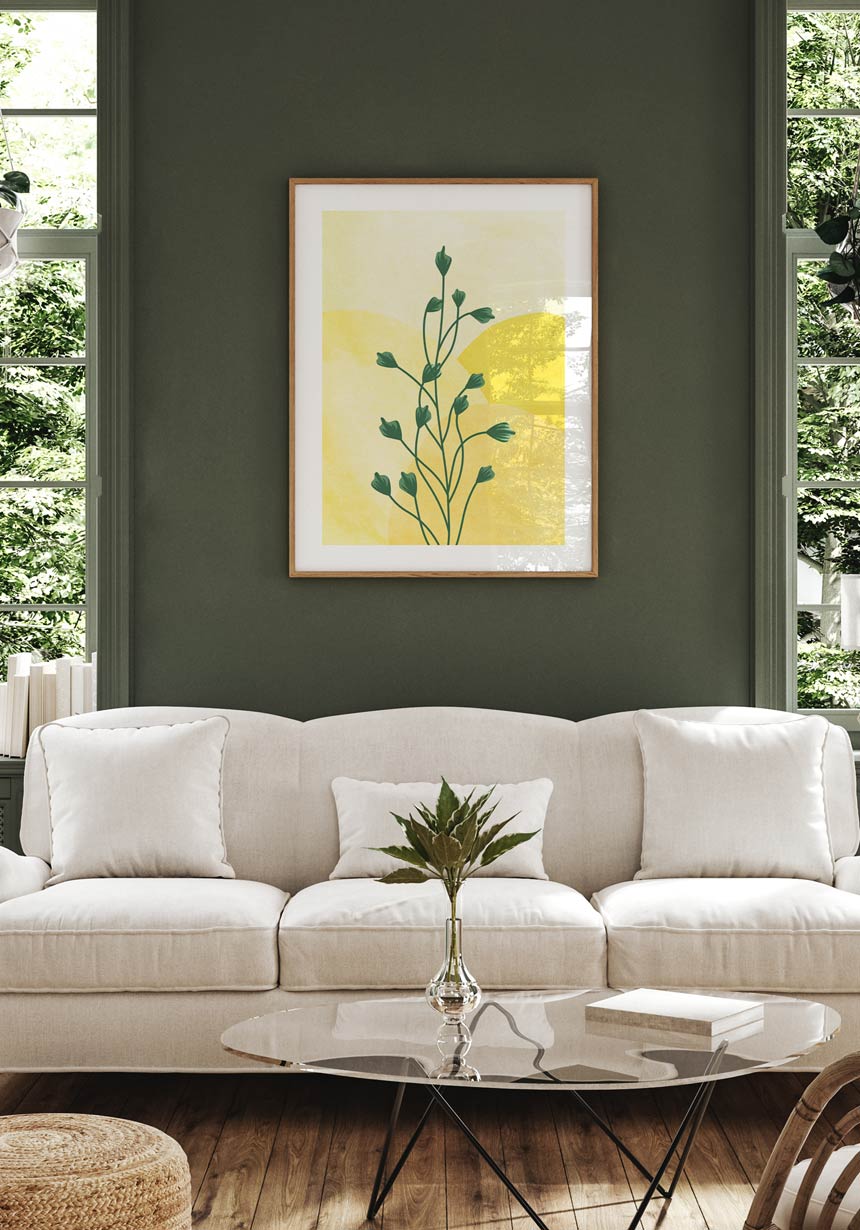 Poster Illustration Green Plant No. 1 in the living room