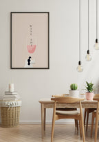 Poster Illustration Woman with Wine Glass Wine Not in the living room