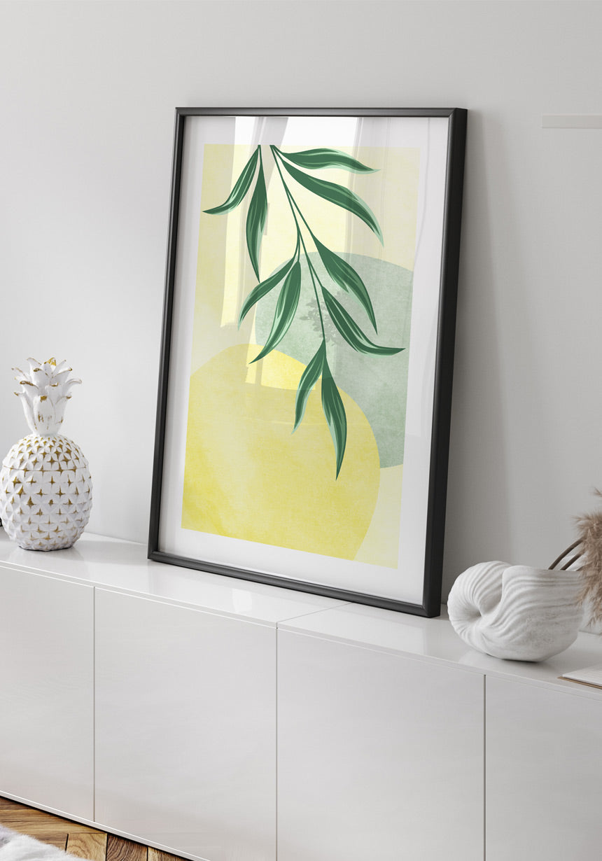 Poster Illustration Green Plant No. 2 in the living room