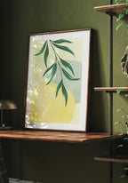 Poster Illustration Green Plant No. 2 on the desk