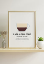 Café con leche Poster illustrated