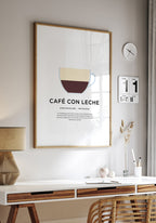 Cafe con leche coffee poster