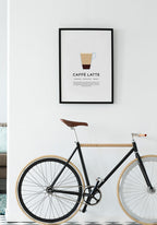 Caffè Latte Poster with preparation kitchen decoration