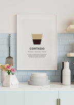 Cortado coffee poster for the kitchen