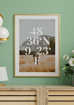 Poster Koordinaten mit Bild als Geschenk