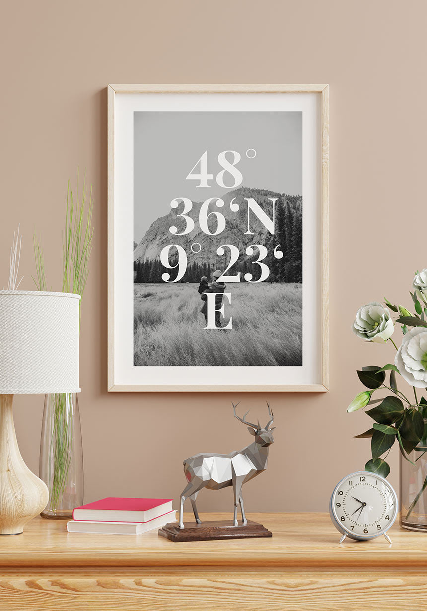Poster Koordinaten mit Bild personalisiert