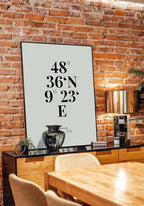 Koordinaten mit Familienname Poster Zuhause
