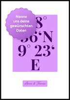 Koordinaten mit Namen Poster deine Daten