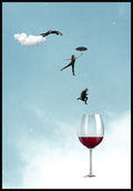 Poster leap from people into a wine glass