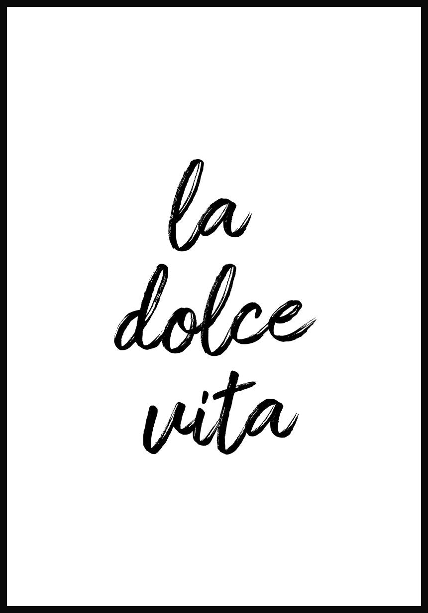 Poster la dolce vita typography