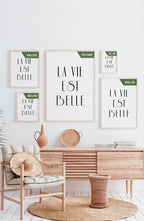 La Vie Est Belle Typography Poster Size