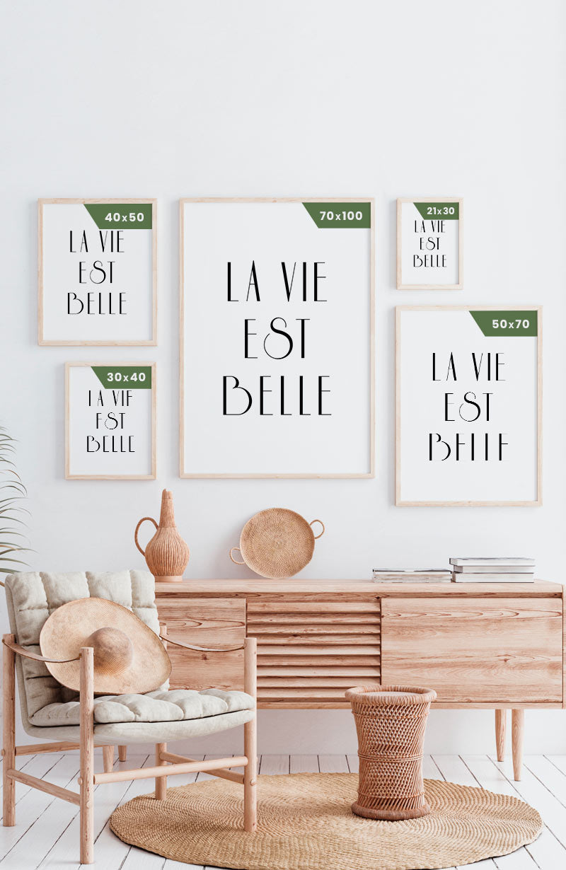 La Vie Est Belle Typography Poster Size