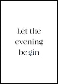 typography poster Let the evening be gin