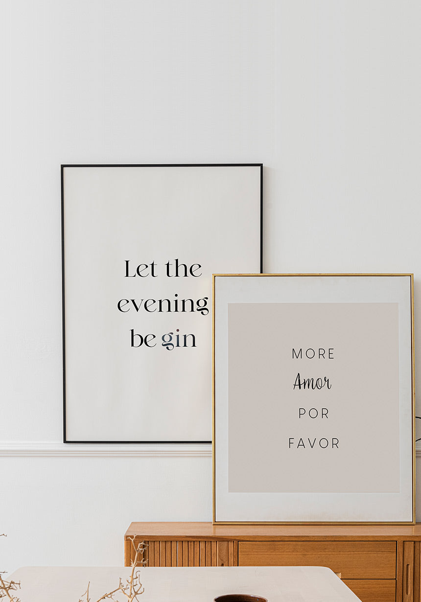 Poster Let the evening be gin as picture wall