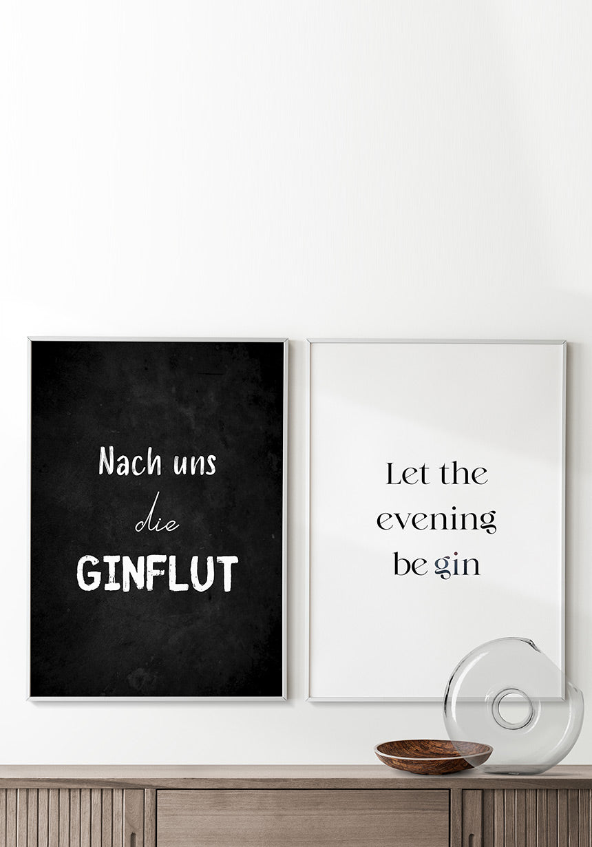 Poster Let the evening be gin in the living room