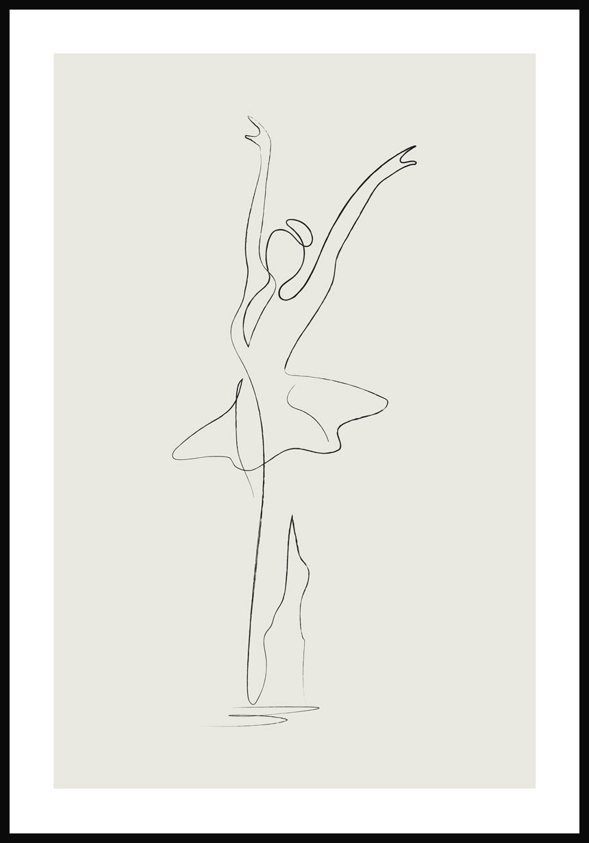 Line Art Poster Ballet Dancer