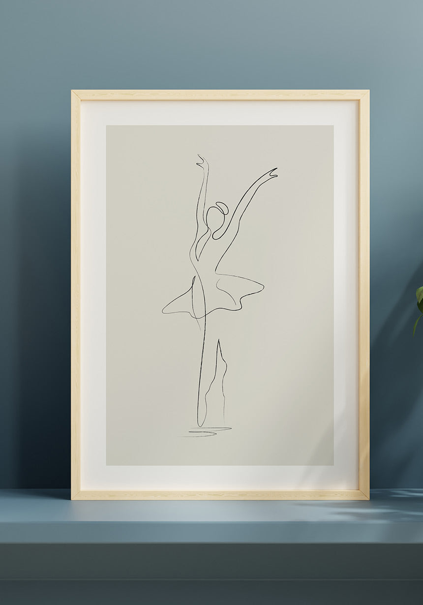Line Art Poster Ballet Dancer Nature Frame