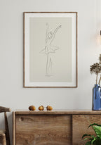 Line Art Poster Ballet Dancer for Home