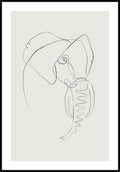 Poster Line Art Elephant